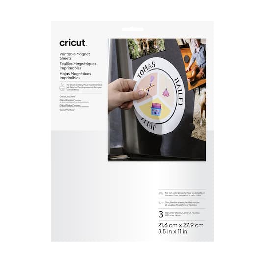 Cricut® 8.5" x 11" White Printable Magnet Sheets, 3ct.